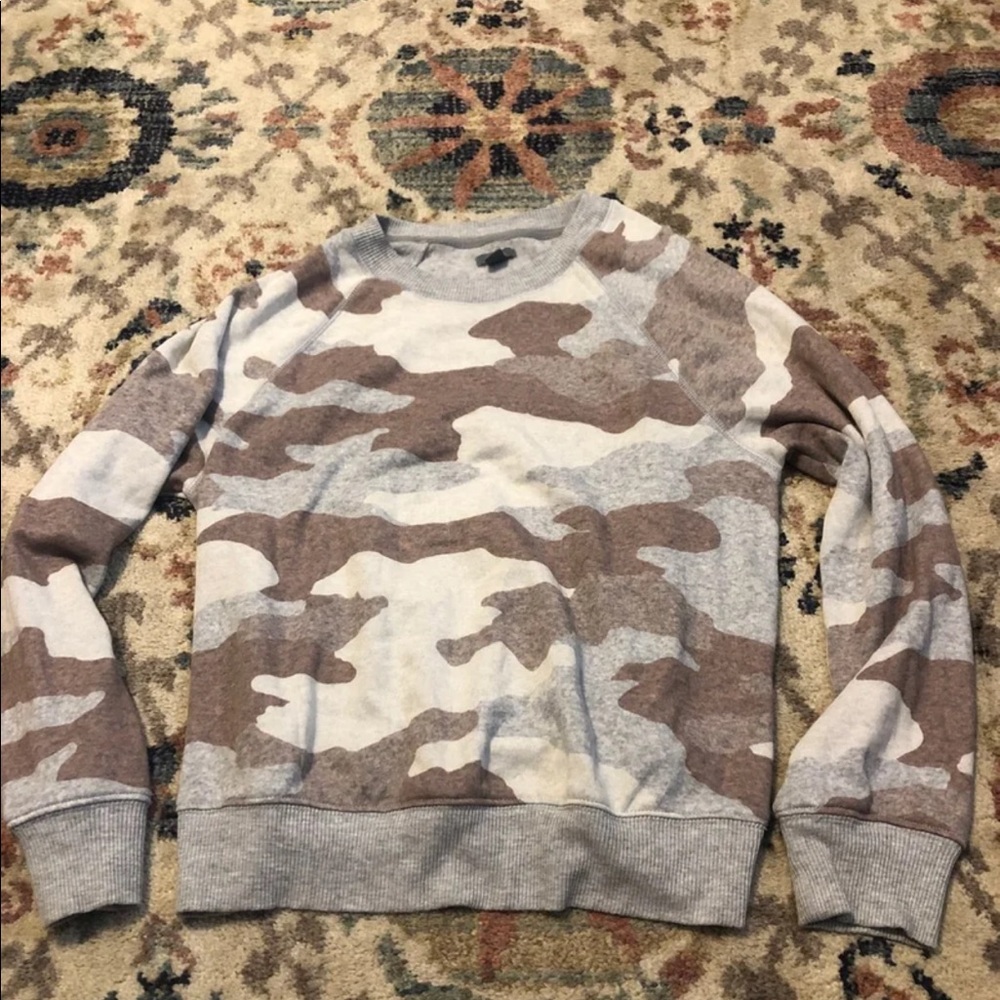 Aerie Camo Fleece Crew Neck